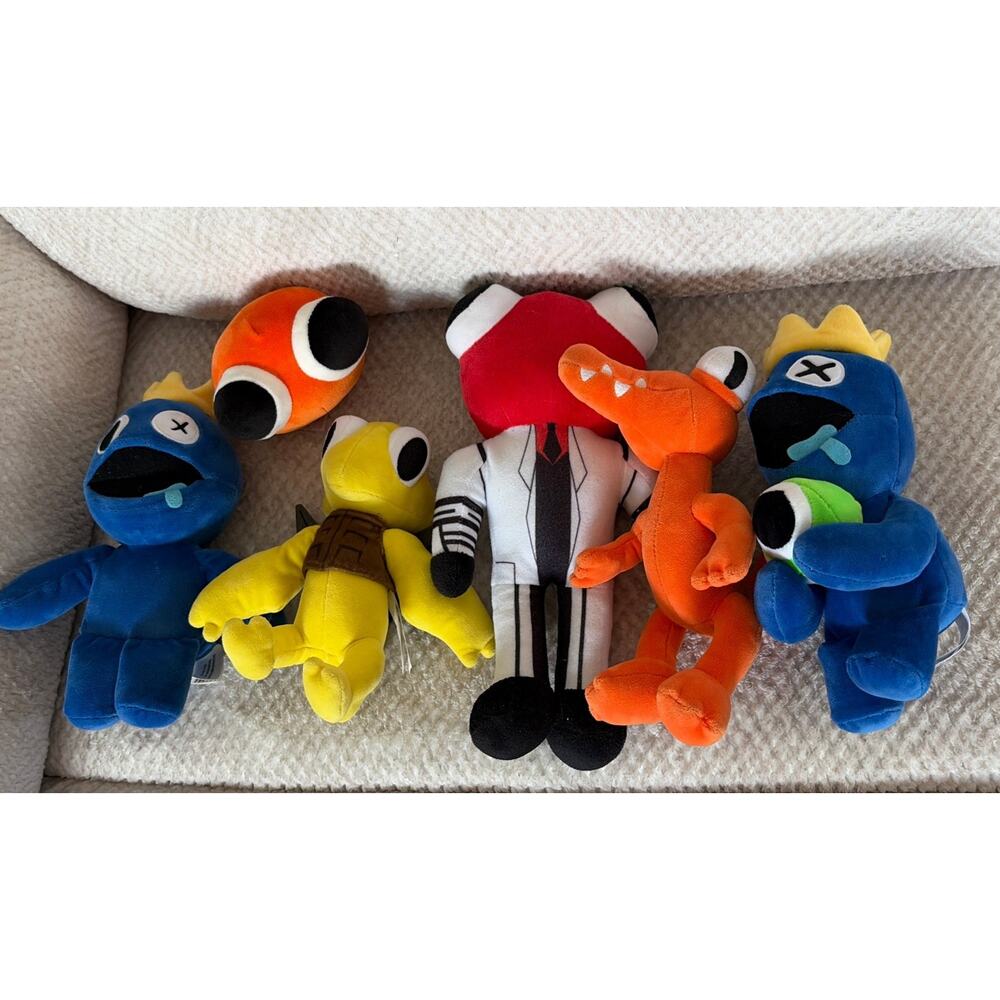 Rainbow Friends Plush Bundle Lot of 6 (Blue, Green, Orange, Yellow, Red) (I)